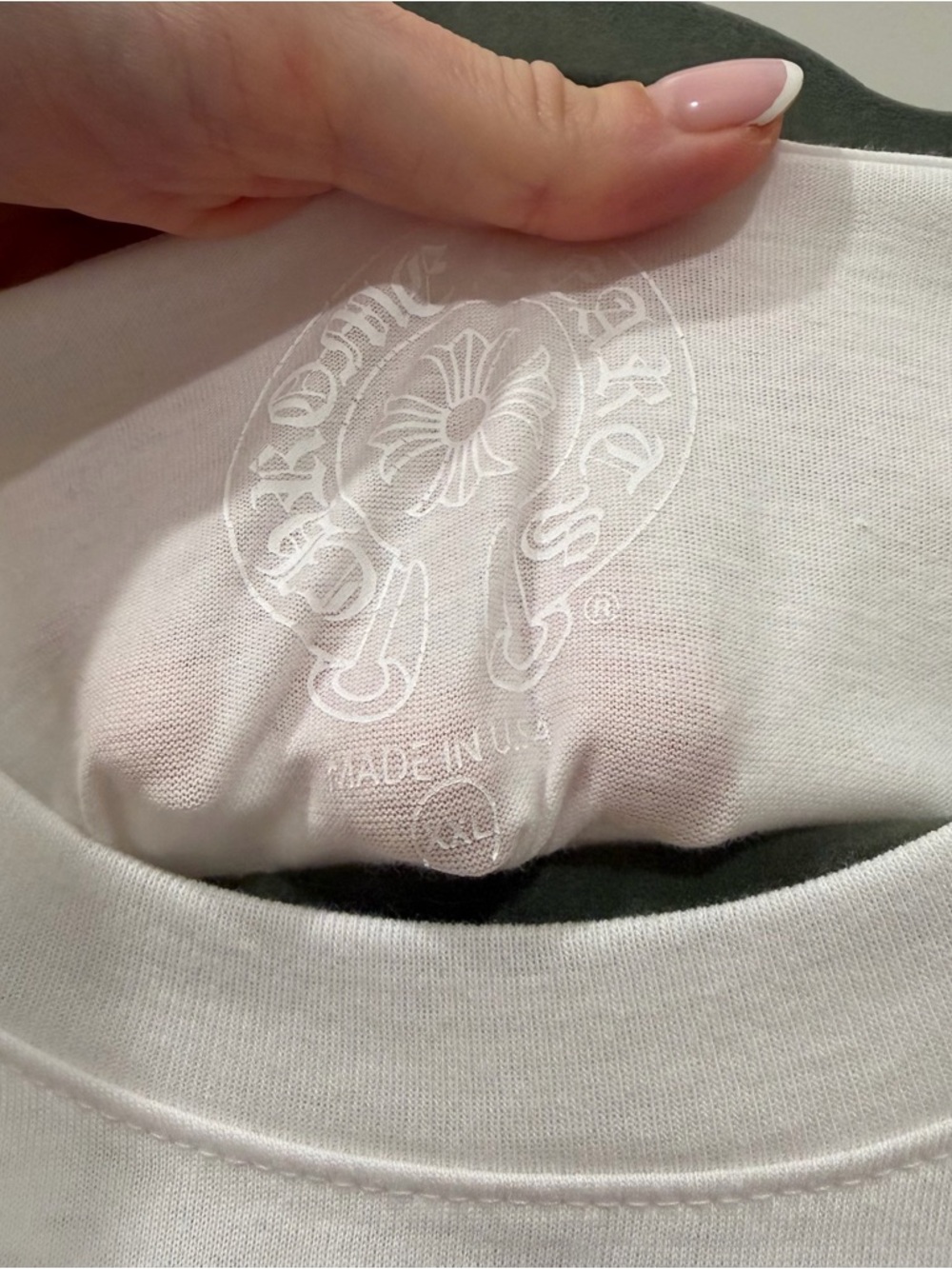 Chrome Hearts White Short-Sleeve Pocket Tee with Black Logo - Picture 3 of 13